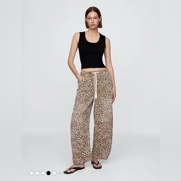 GAP Pants - GAP Leopard Print Drawstring Barrel Leg Pants in Cheetah Print
